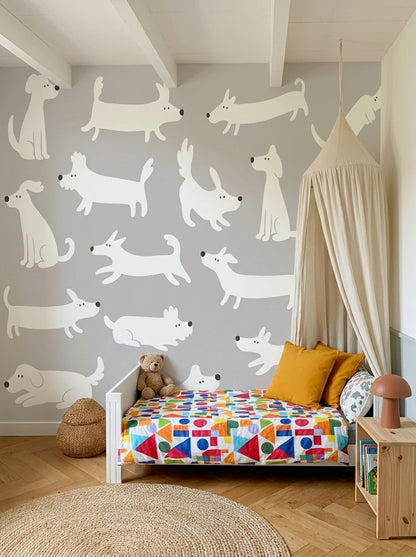 Kids Wallpaper Dogs Cartoon Wall Mural