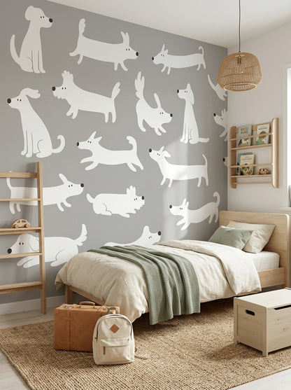 Kids Wallpaper Dogs Cartoon Wall Mural