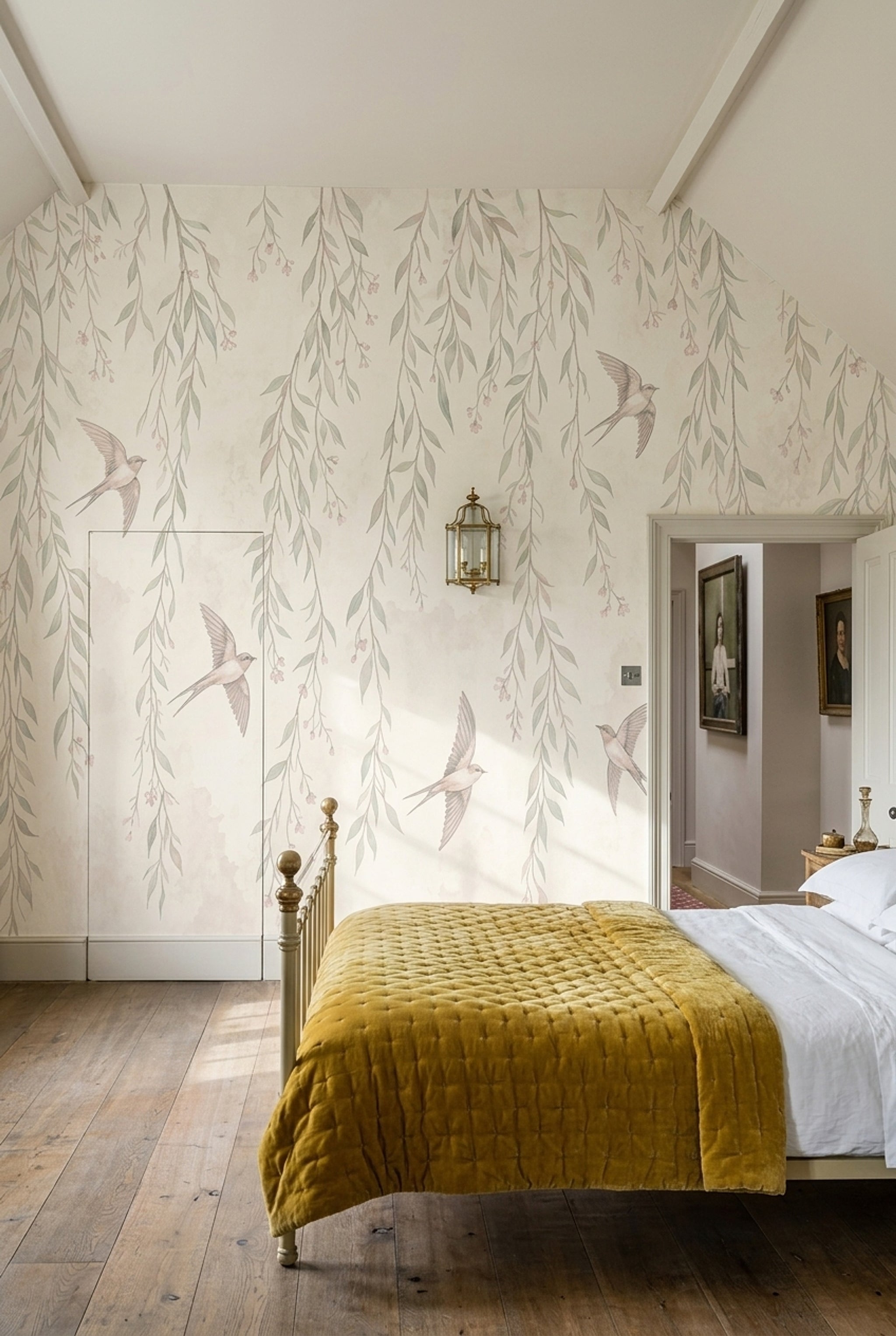 Watercolor Wallpaper Botanical Birds Wall Mural