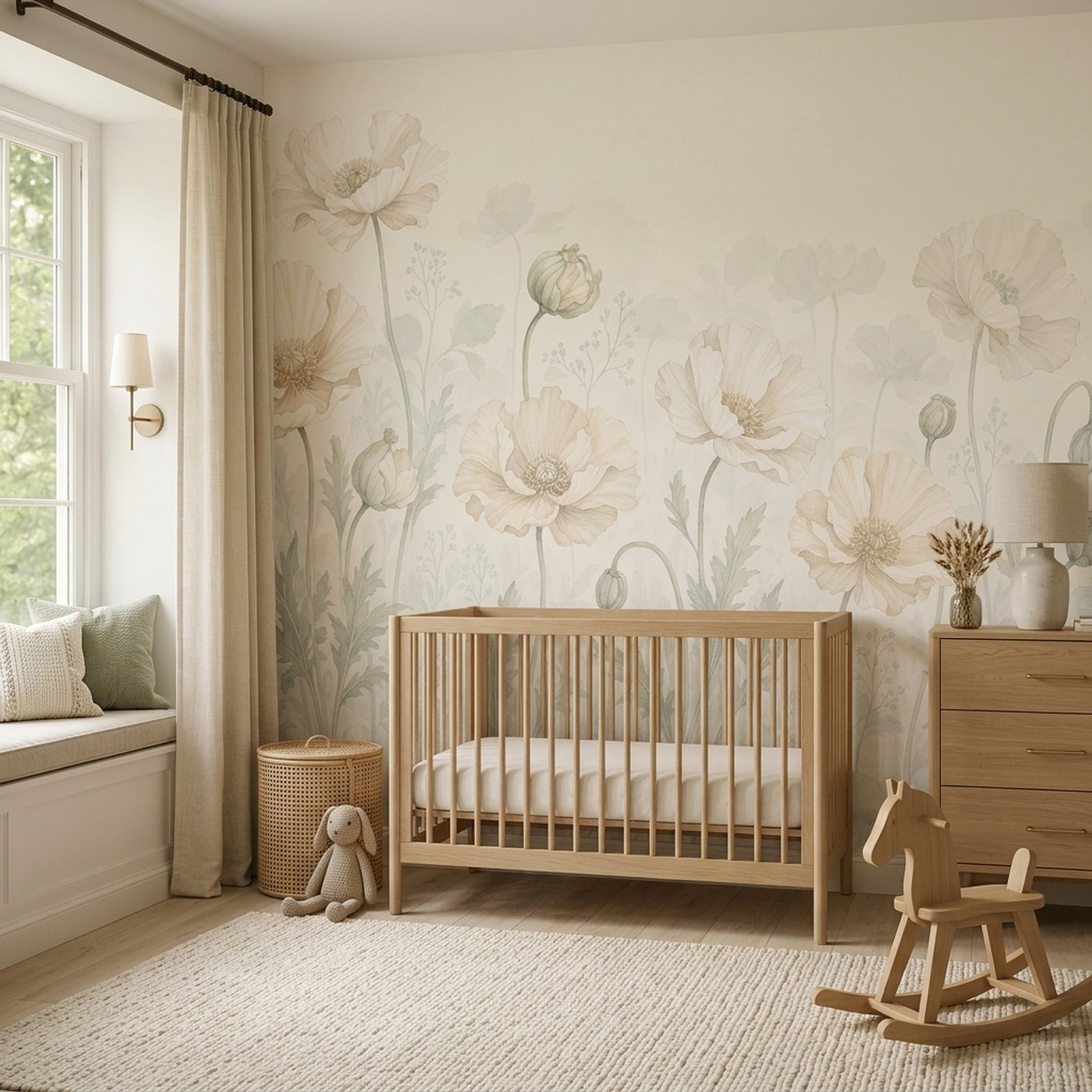 Poppy Flowers Wallpaper Floral Wallpaper Watercolor Flowers Wall Mural