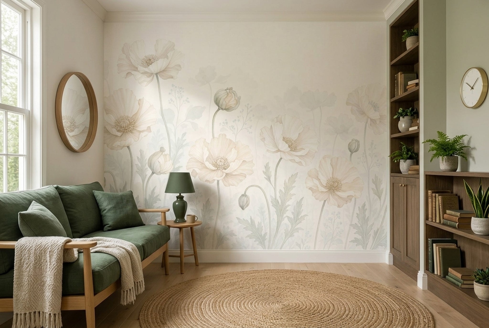 Poppy Flowers Wallpaper Floral Wallpaper Watercolor Flowers Wall Mural