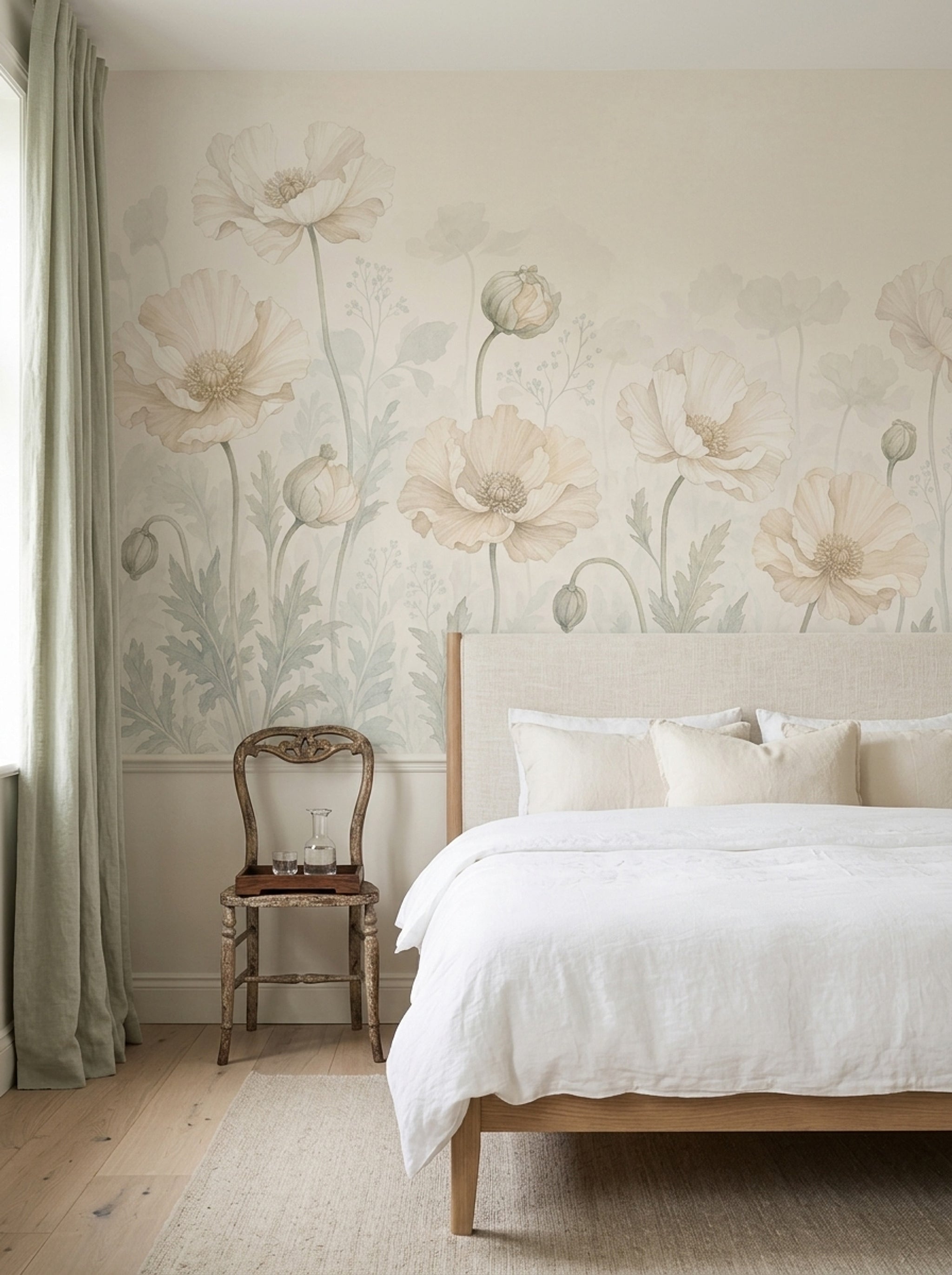 Poppy Flowers Wallpaper Floral Wallpaper Watercolor Flowers Wall Mural