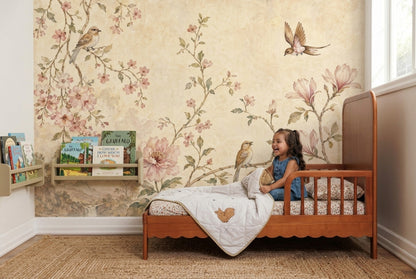 Scenic Landscape Wallpaper Muted Green Removable Wall Decor