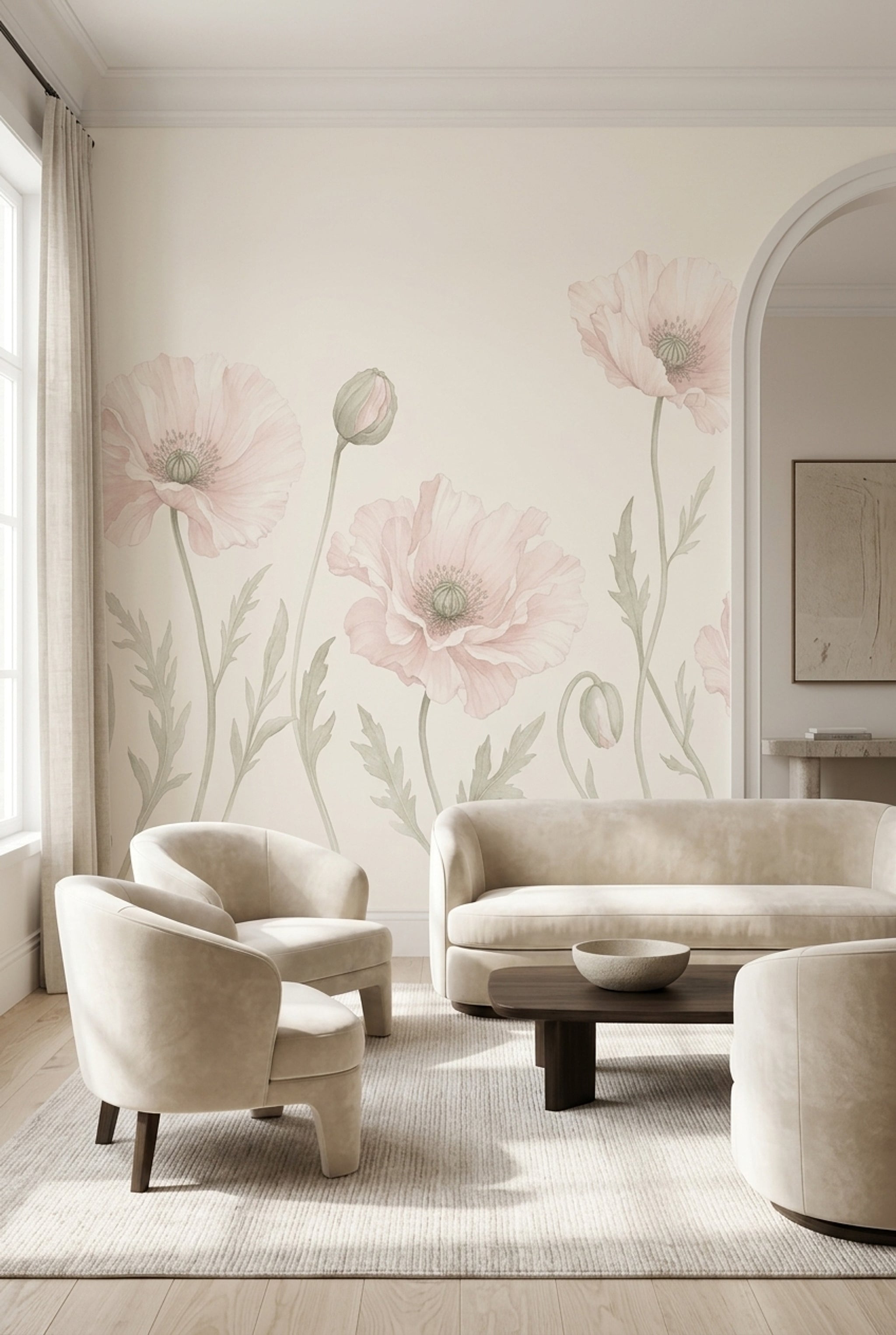 Poppies Wallpaper Floral Botanical Wall Mural