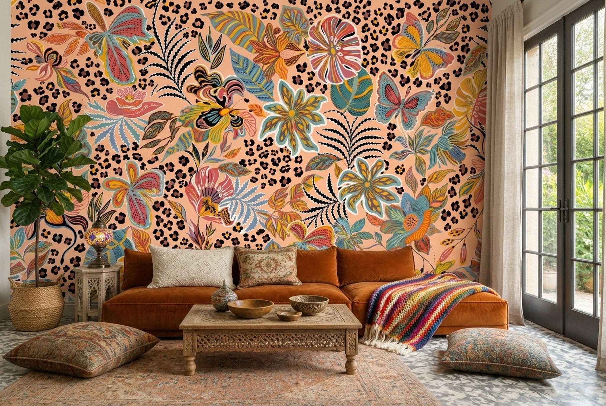 Maximalist Wallpaper Tropical Removable Exotic Wall Decor