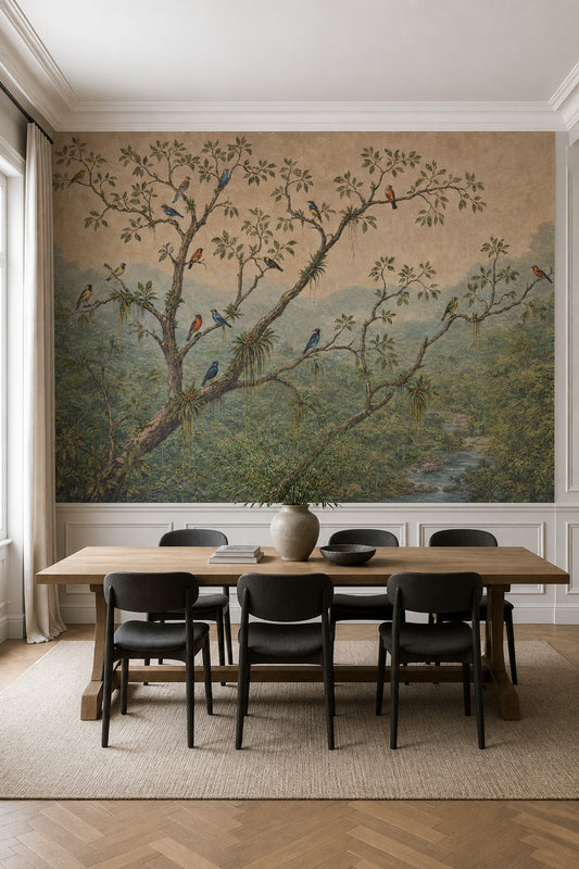 Vintage Tropical Wallpaper Chinoiserie Botanical Removable Wall Decor