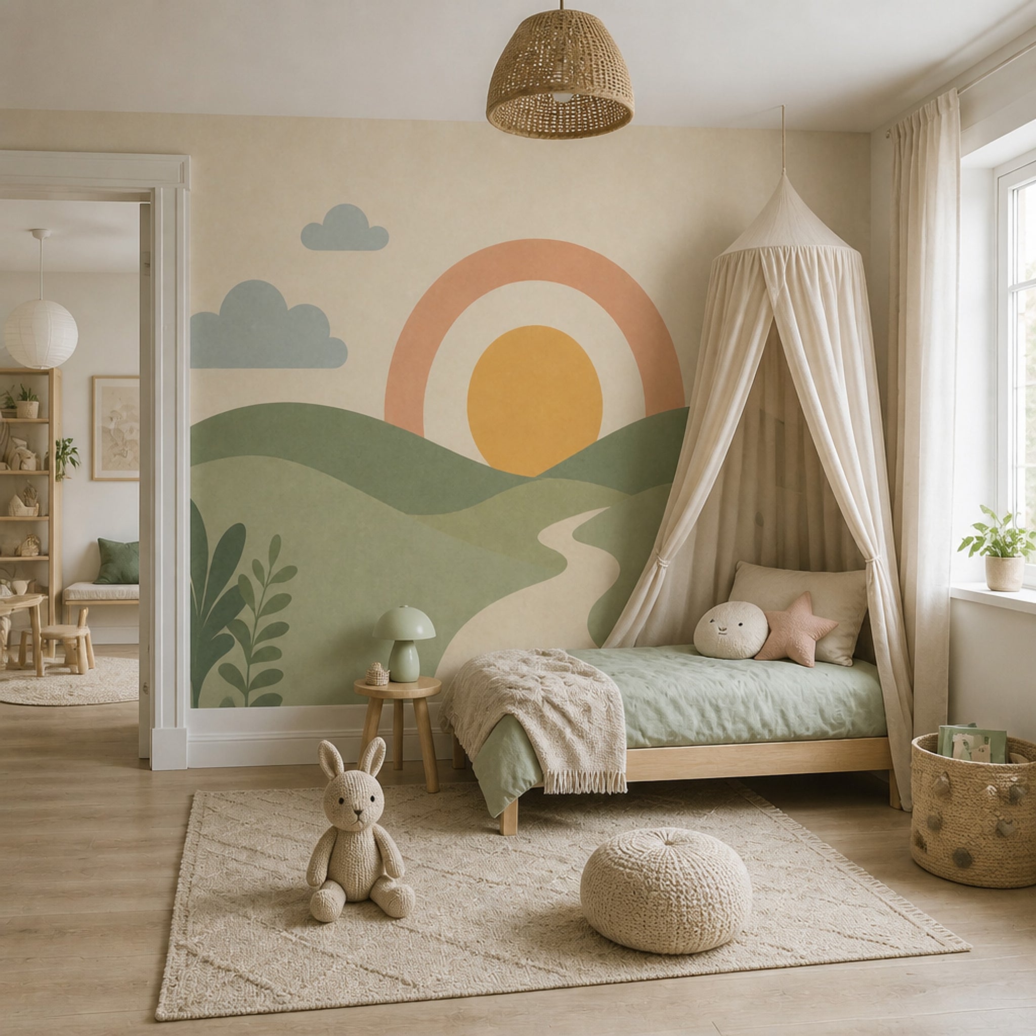 Orange Rainbow Wallpaper Pastel Rainbow Rainbow Removable Wall Decor