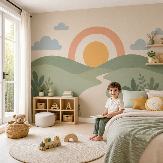 Orange Rainbow Wallpaper Pastel Rainbow Rainbow Removable Wall Decor