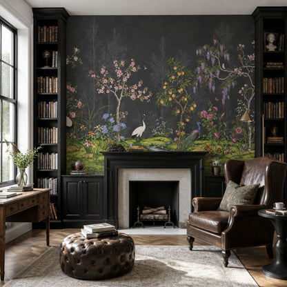Chinoiserie Wallpaper Floral Garden Removable Traditional Landscape Wall Decor
