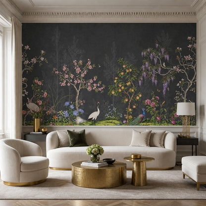 Chinoiserie Wallpaper Floral Garden Removable Traditional Landscape Wall Decor