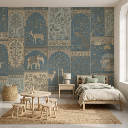 Indian Inspired Wallpaper Mughal Garden Toile Removable Wall Decor