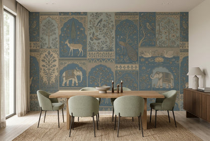 Indian Inspired Wallpaper Mughal Garden Toile Removable Wall Decor