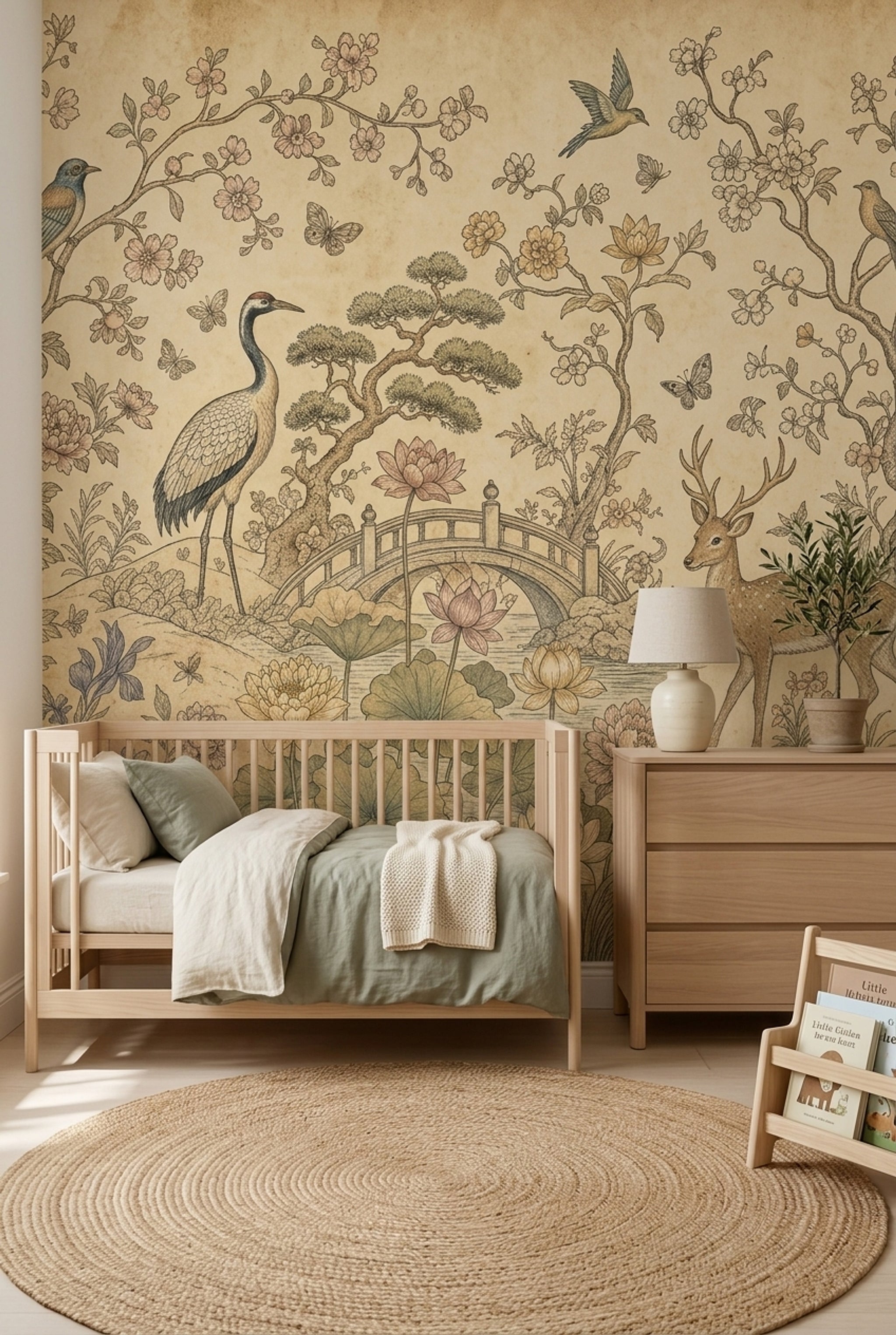 Chinoiserie Wallpaper Toile Floral Wall Mural
