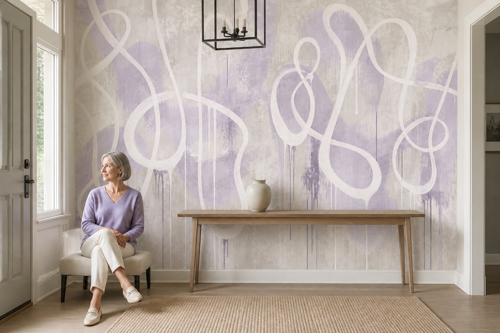 Abstract Wallpaper Textured Light Wall Mural