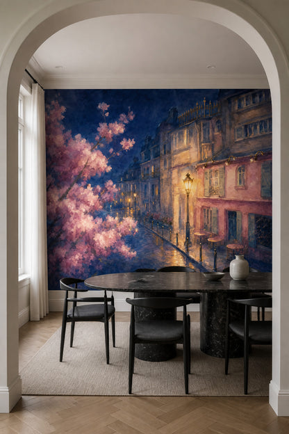 Pink Cherry Wallpaper Cherry Blossom Paris Removable Wall Decor