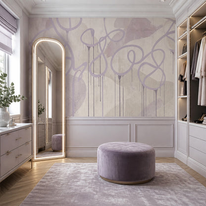 Paint Drips Wallpaper Looping Lines Textured Background Removable Wall Decor