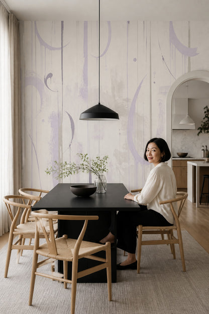 Abstract Wallpaper Brushstrokes Vertical Lines Wall Mural