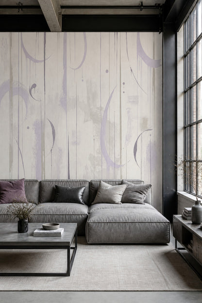 Abstract Wallpaper Brushstrokes Vertical Lines Wall Mural