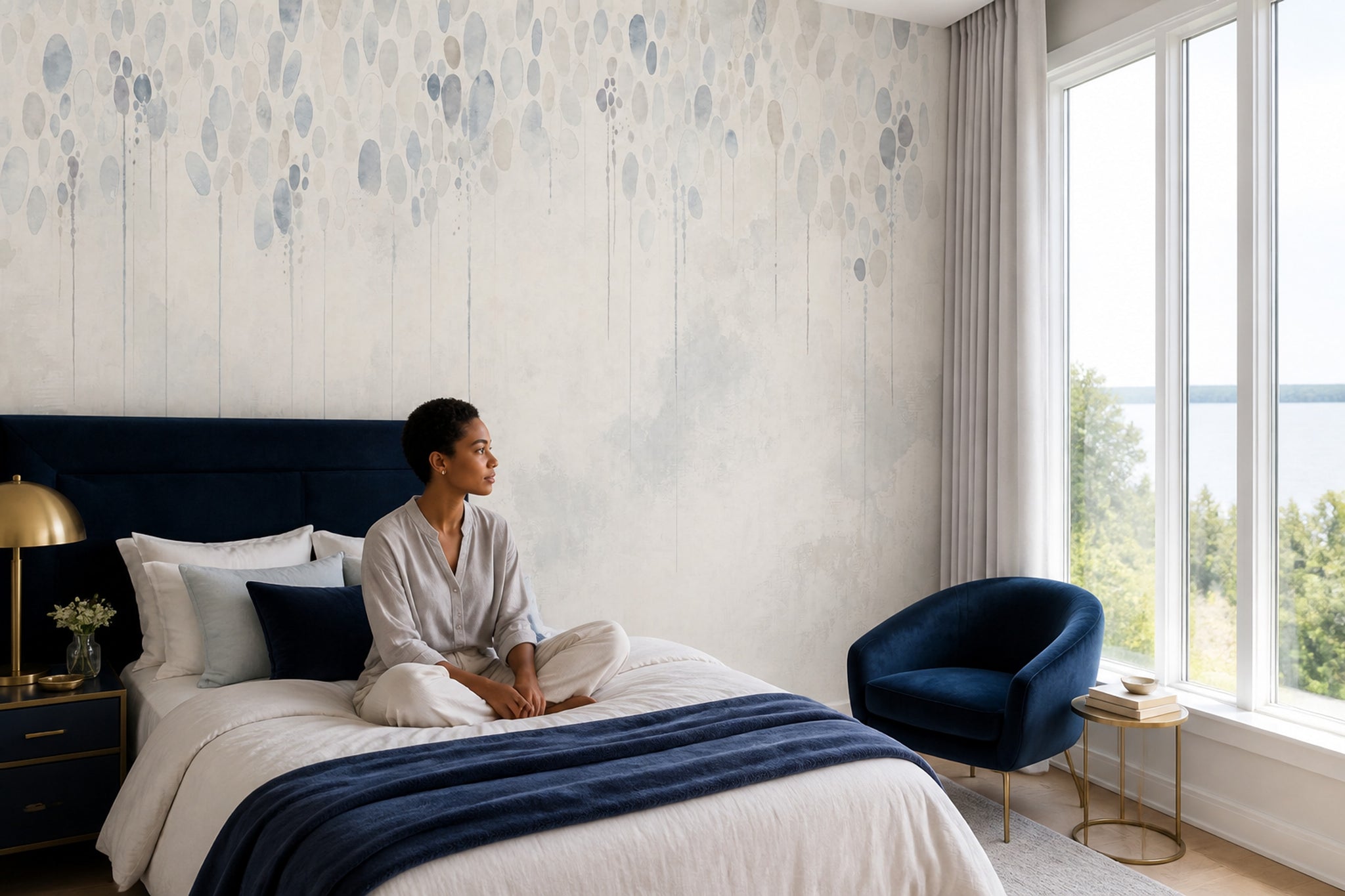 Watercolor Wallpaper Abstract Dots Removable Wall Decor