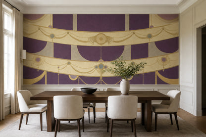 Purple Background Wallpaper Textured Removable Ornate Wall Decor