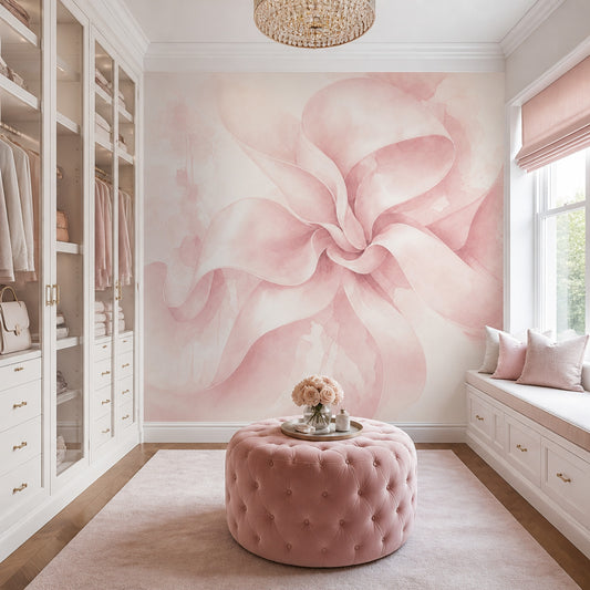 Abstract Floral Wallpaper Watercolor Removable Soft Petals Wall Decor