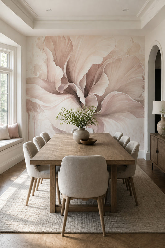Oversized Petals Wallpaper Watercolor Botanical Removable Wall Decor