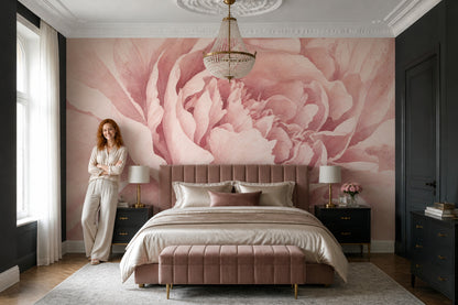 Watercolor Texture Wallpaper Blush Pink Floral Wall Mural