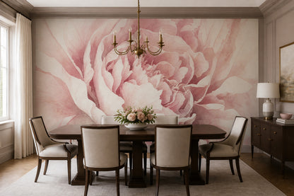 Watercolor Texture Wallpaper Blush Pink Floral Wall Mural