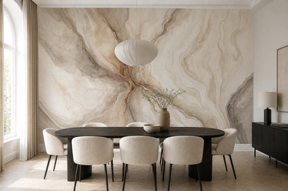 Abstract Marble Wallpaper Watercolor Removable Beige Wall Decor