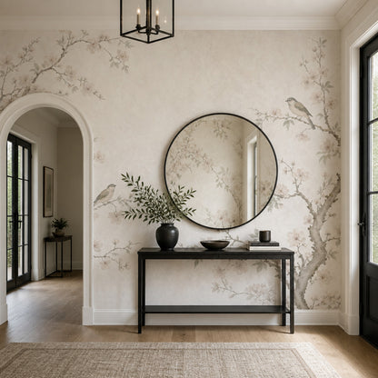 Cherry Blossoms Wallpaper Birds Chinoiserie Wall Mural
