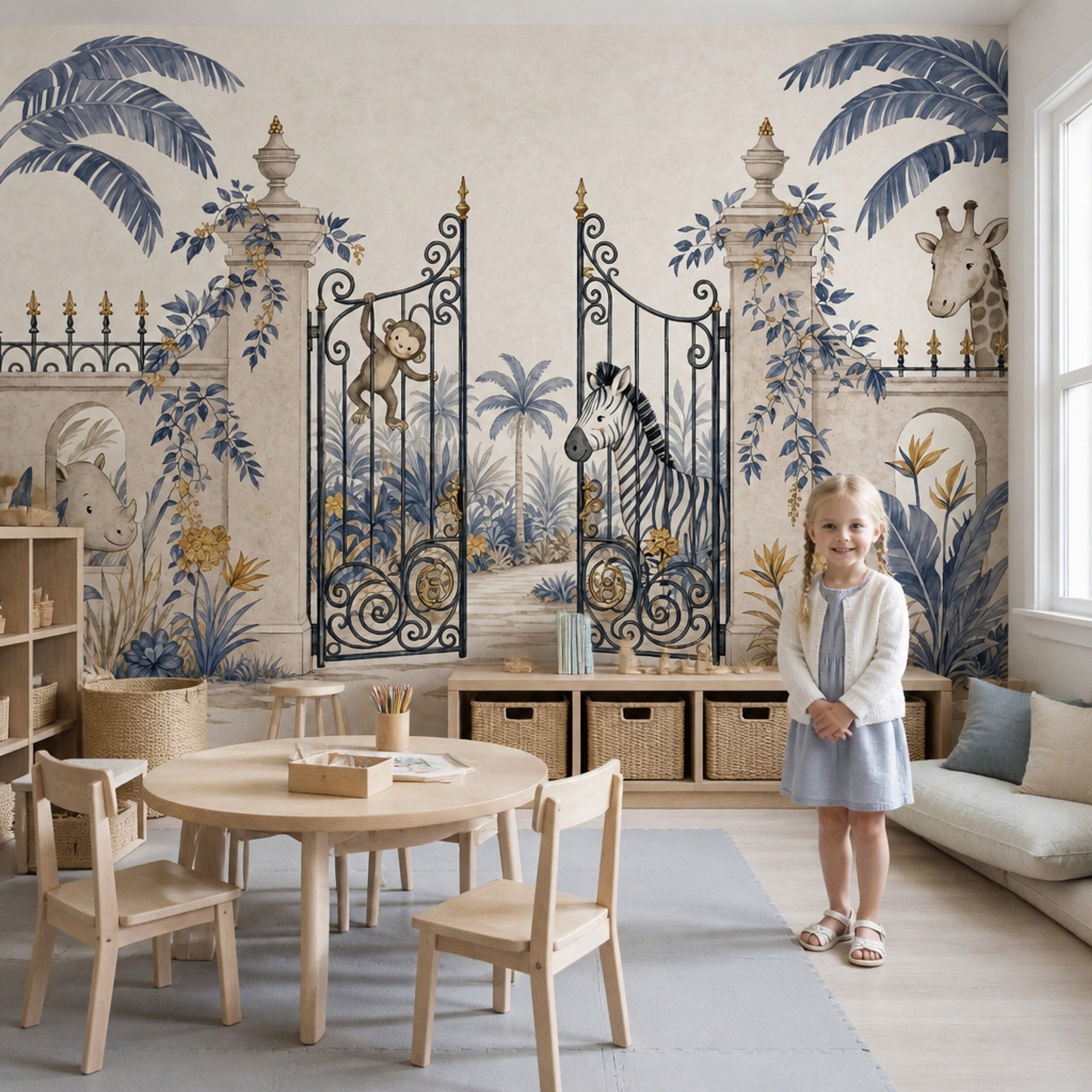 Walls Wallpaper Garden Gate Safari Removable Wall Decor
