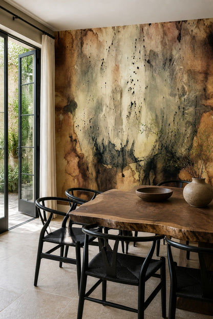 Muted Green Wallpaper Fresco Wall Abstract Wall Mural