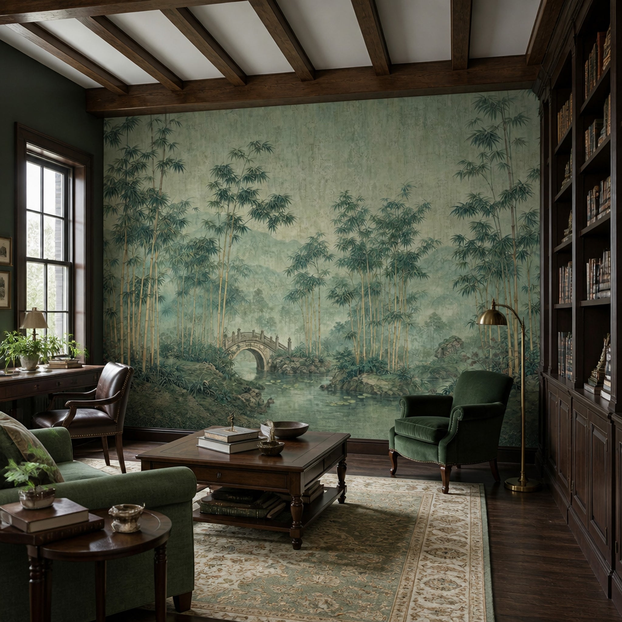 Muted Green Wallpaper Sage Green Removable Chinoiserie Wall Decor