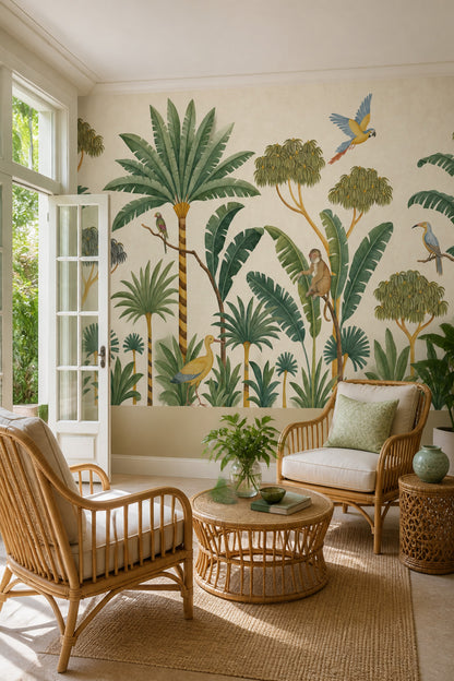 Jungle Wallpaper Tropical Vintage Wall Mural