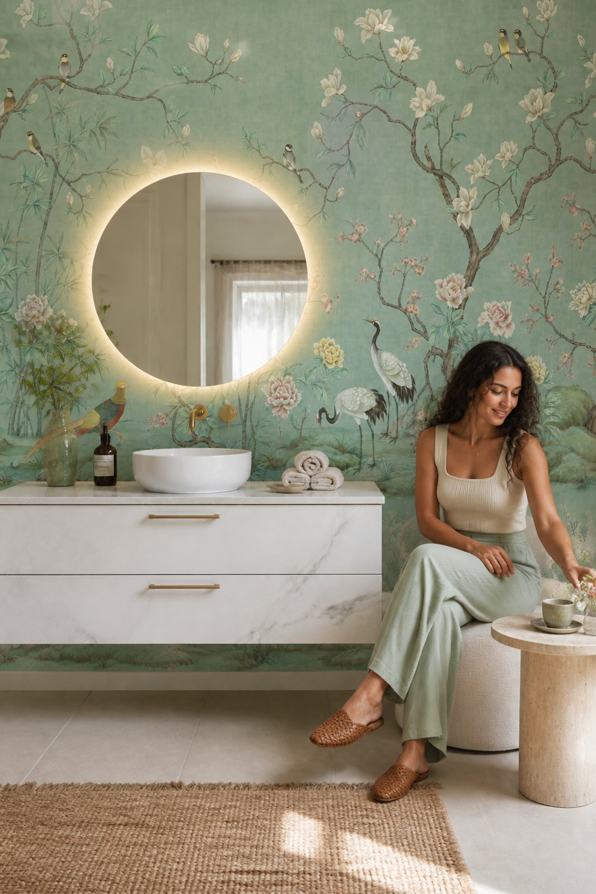 Chinoiserie Wallpaper Floral Garden Removable Wall Decor