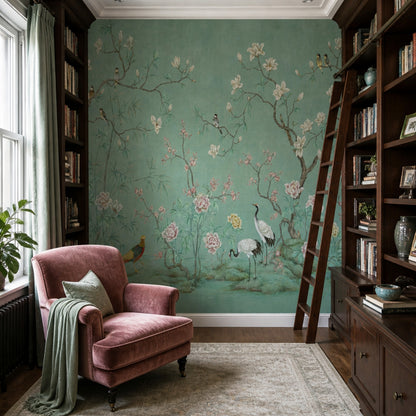 Chinoiserie Wallpaper Floral Garden Removable Wall Decor