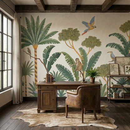 Jungle Wallpaper Tropical Vintage Wall Mural