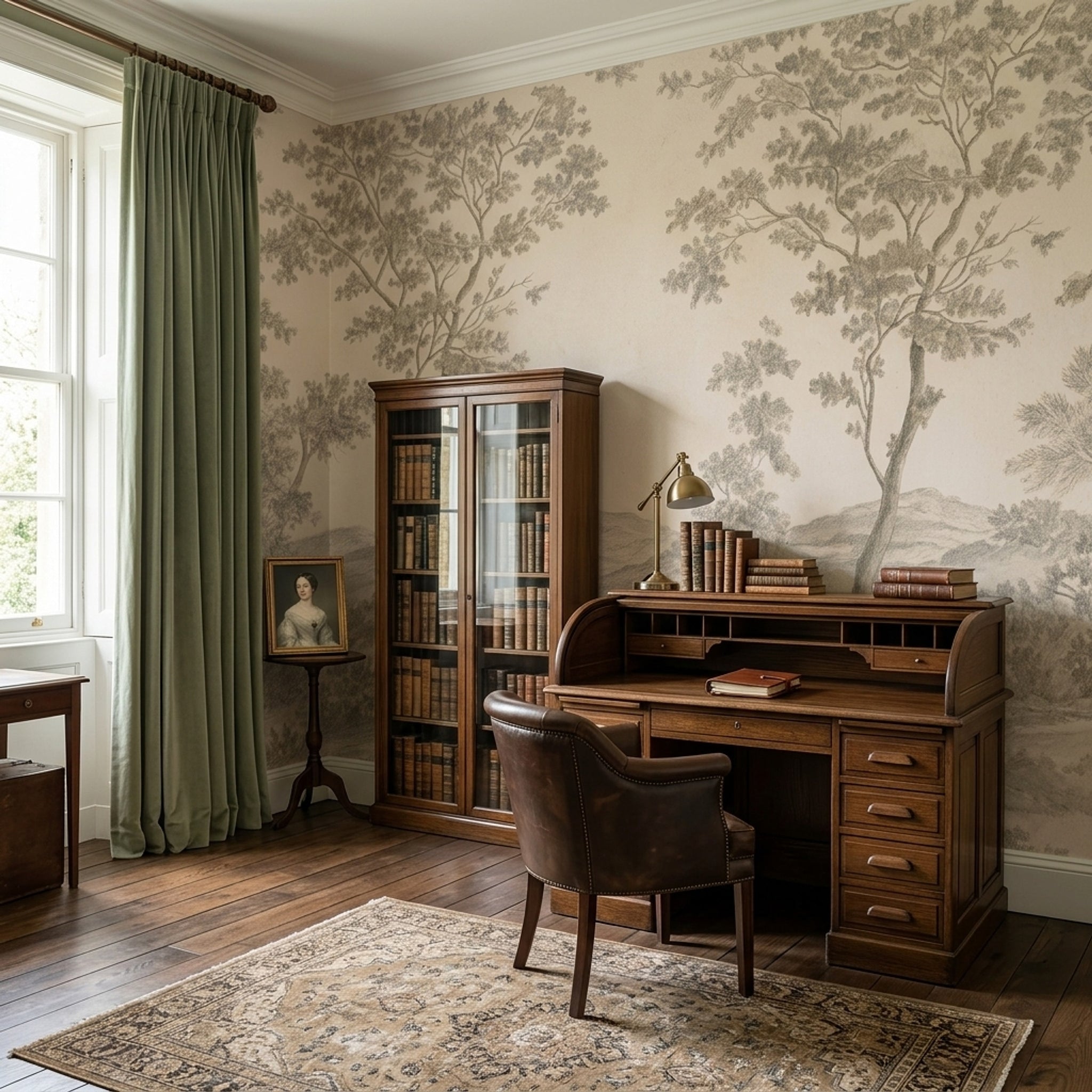 Pastoral Landscape Wallpaper Toile French Country Removable Wall Decor