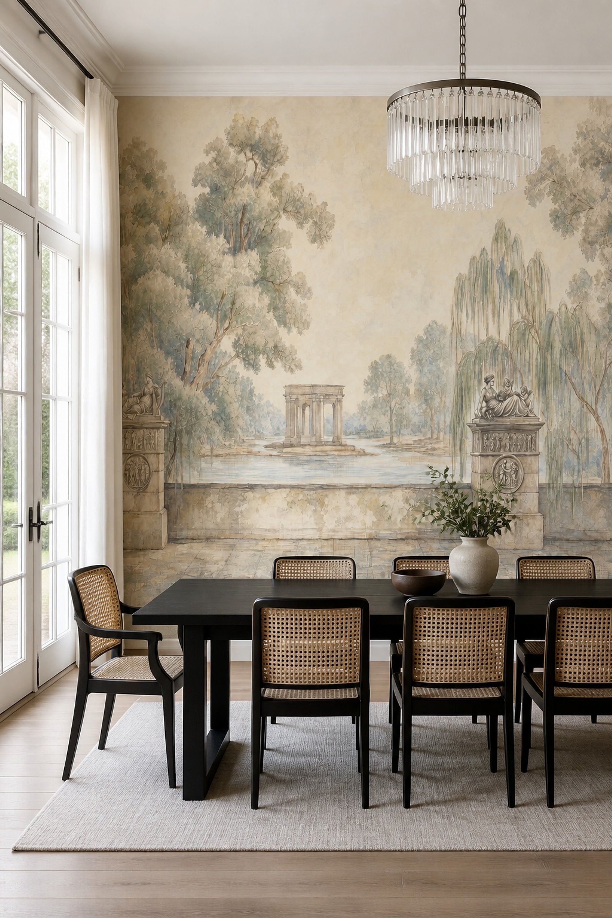 Stone Wall Wallpaper Classical Ruins Removable Pastoral Garden Wall Decor