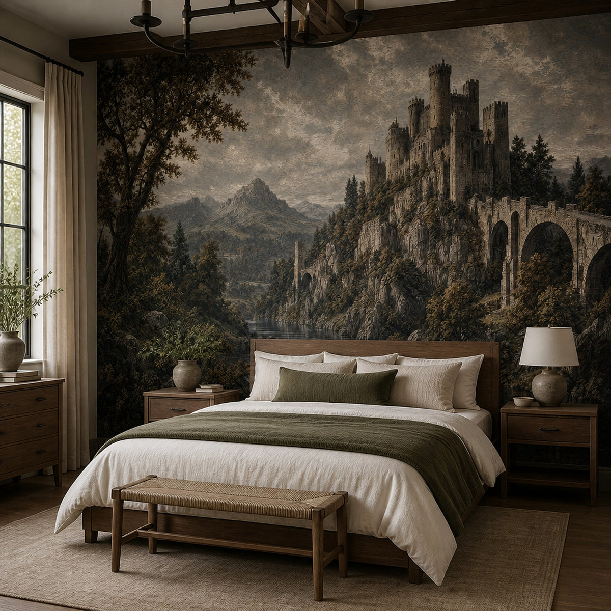 Walls Wallpaper Stone Bridge Medieval Castle Wall Mural