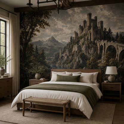Walls Wallpaper Stone Bridge Medieval Castle Wall Mural