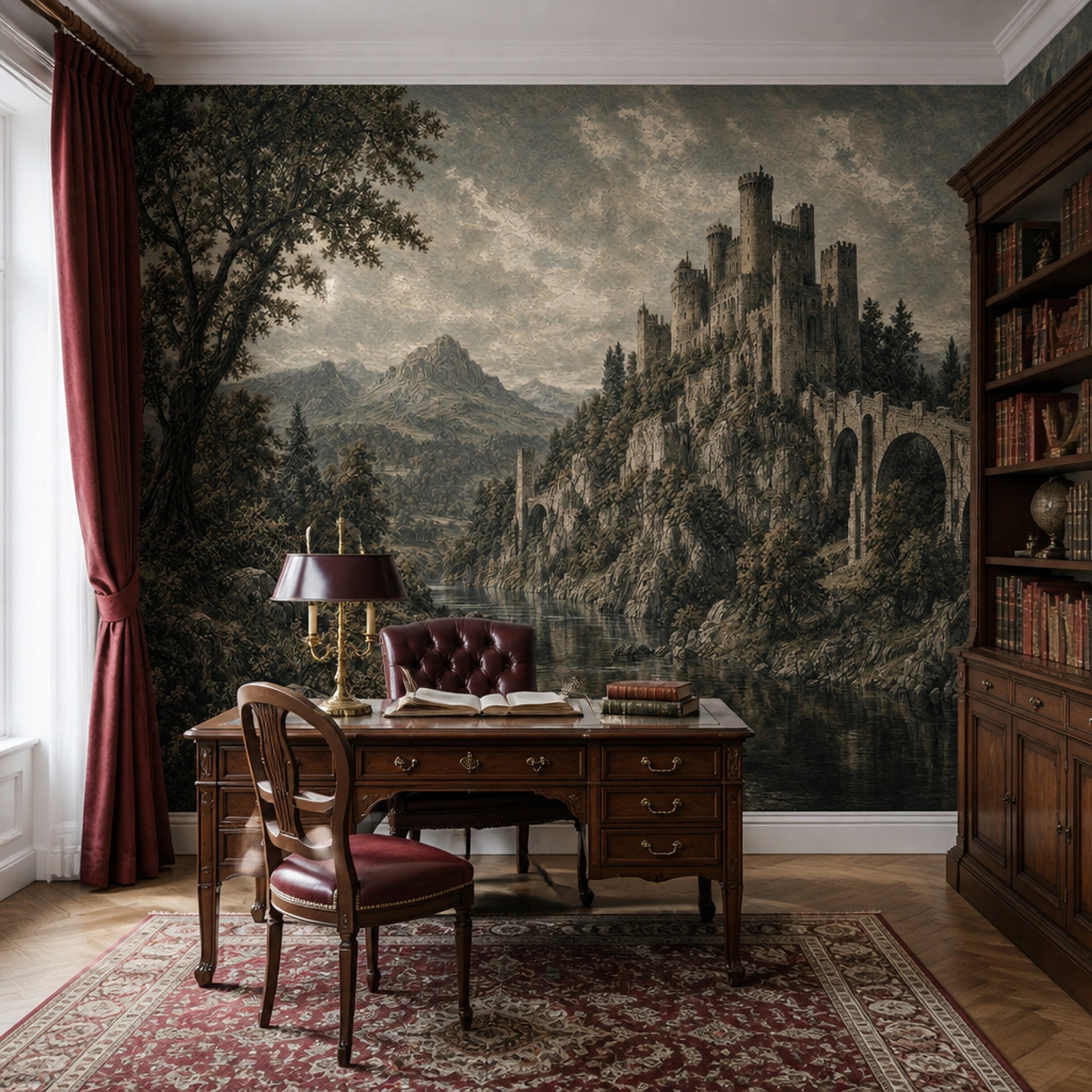 Walls Wallpaper Stone Bridge Medieval Castle Wall Mural