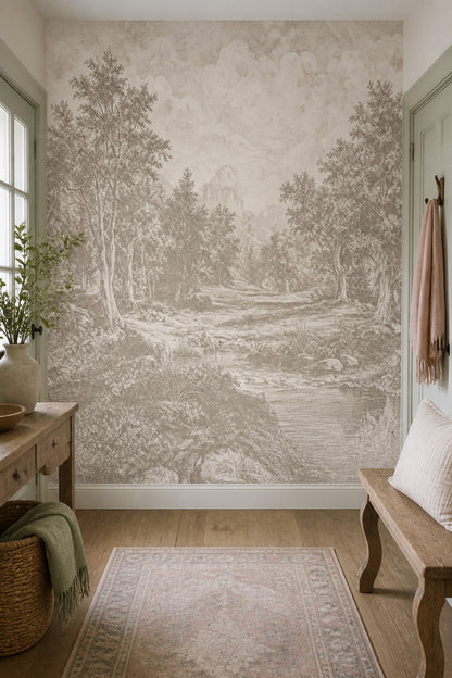 Cloudy Sky Wallpaper Overcast Gray Removable Wall Decor