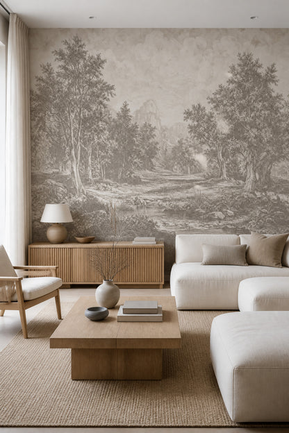 Cloudy Sky Wallpaper Overcast Gray Removable Wall Decor