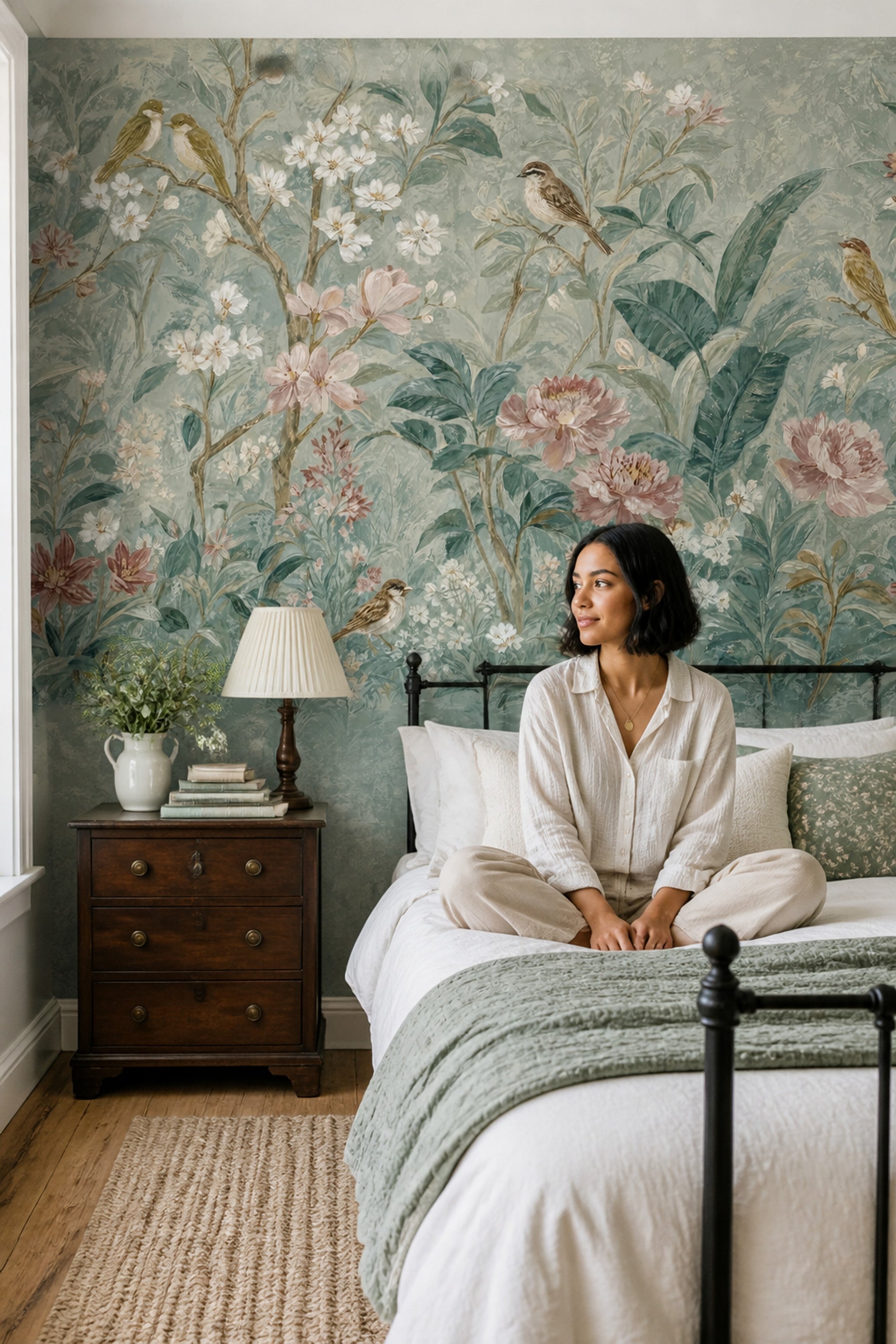 Botanical Wallpaper Floral Birds Wall Mural