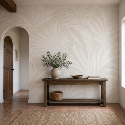 Tropical Leaves Wallpaper Palm Fronds Botanical Removable Wall Decor