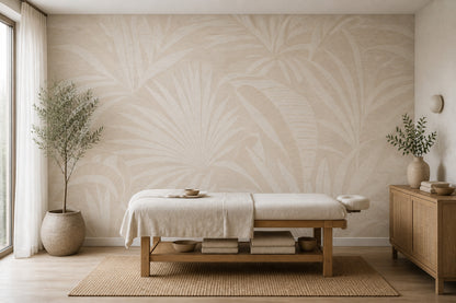 Tropical Leaves Wallpaper Palm Fronds Botanical Removable Wall Decor