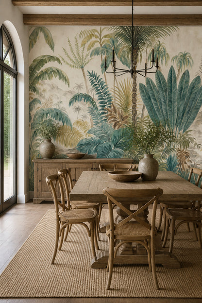Tropical Wallpaper Botanical Removable Palm Trees Wall Decor
