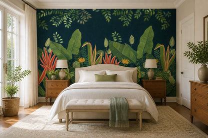 Tropical Wallpaper Botanical Jungle Foliage Removable Wall Decor