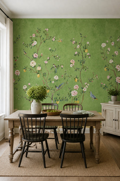 Chinoiserie Wallpaper Floral Botanical Removable Wall Decor